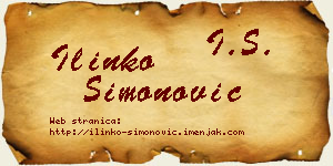 Ilinko Simonović vizit kartica